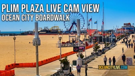 Ocean City Boardwalk and Beach at Plim Plaza Hotel